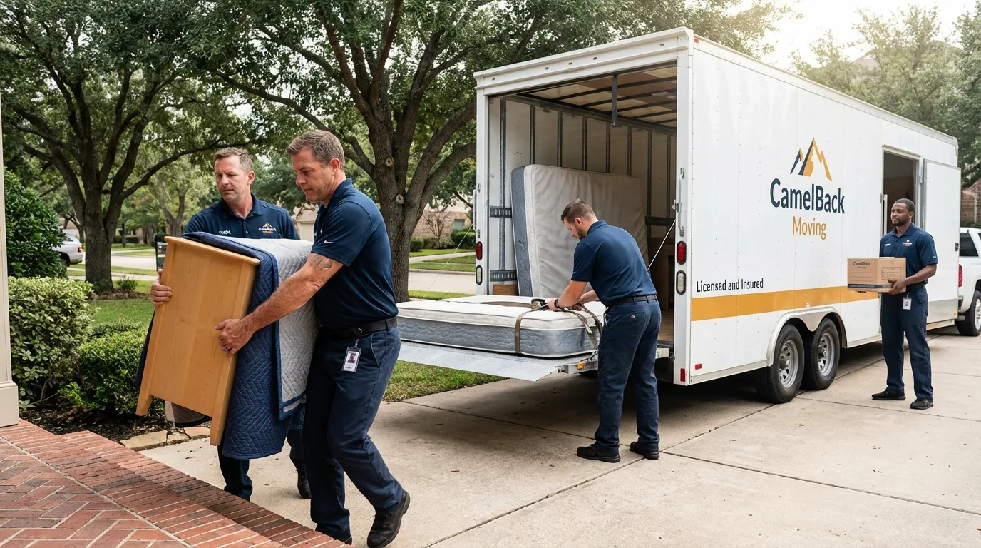 Crew loading residential truck for cross-state move from Boulder, CO